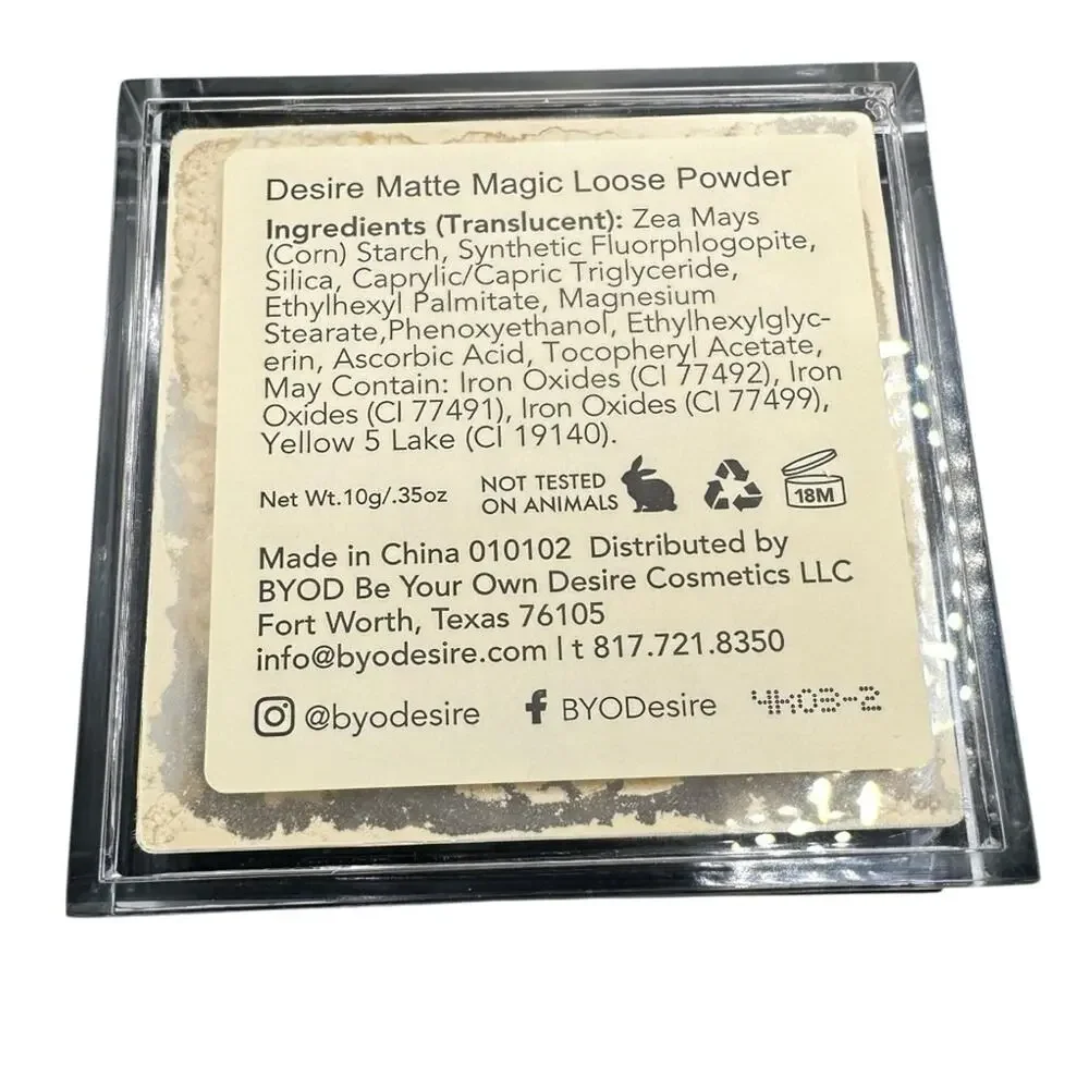 Be Your Own Desire Matte Magic Loose Powder Translucent NEW 0.35 OZ